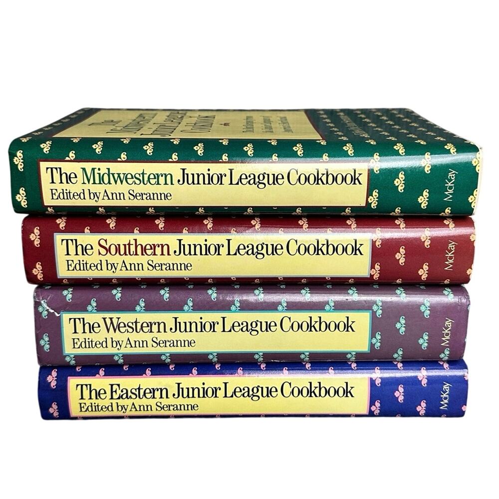 Vintage 70s Junior League Cookbooks set Western Midwest Southern Eastern